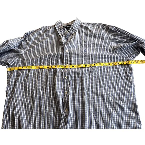Ralph Lauren Blake Button Up Shirt Men Size XL Blue Plaid Business Career - Picture 6 of 9